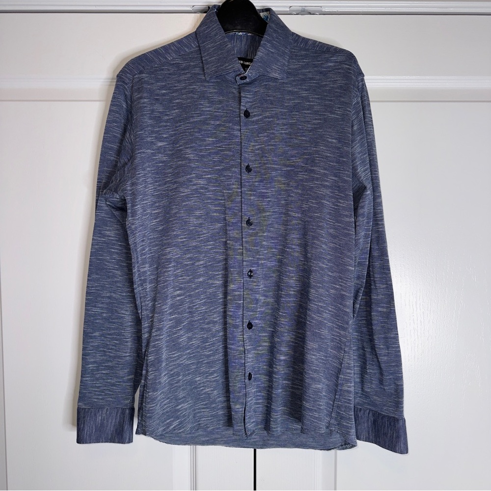 Jared Lang Men's Blue‎ Long Sleeve Button-Up Shirt Size Small - Picture 2 of 11
